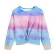 thumbnail image 6 of Girls Shirts Long Sleeve Tops Gradient/Graphic Tees Twist Knot Blouses Casual Spring Fall Clothes (11 Years, Blue 03), 6 of 7