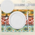 thumbnail image 3 of Ambesonne Tribal Place Mats Set of 4, Love and Adventure Aztec, Standard Size, Scarlet Mustard Blue, 3 of 6