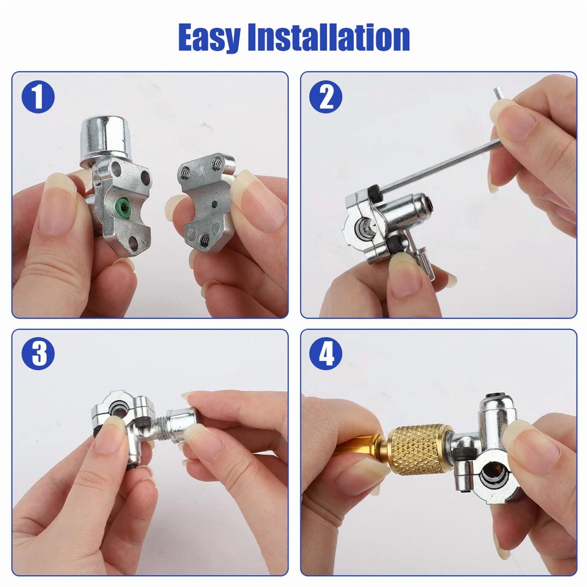 CIRCLE- Bpv31 Bullet Piercing Tap Valve Kit Refrigerator Fluoridation W/ Pressure Gauge