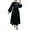 Black, variant on Elegant Women's Floral Printed Loose Fit Long Sleeve Tunic and Pants Two Piece Outfit Set