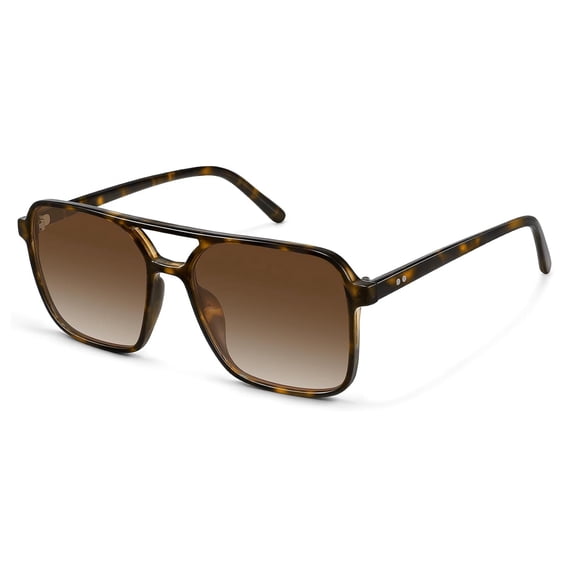Fozono Square Aviator Sunglasses for Women Men, Retro Trendy Shades with UV Protection