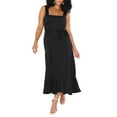 thumbnail image 3 of Hirigin Women's Summer Wrap Maxi Dress Casual Boho Floral V Neck Short Sleeve Ruffle Hem Split Beach Long Dresses S-XL, 3 of 9