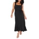 thumbnail image 1 of Sunloudy - Vestido informal para mujer, color sólido, doble lazo lateral, parte inferior con tirantes, abertura alta, dobladillo con volantes, vestido largo Sunloudy moda, 1 of 9