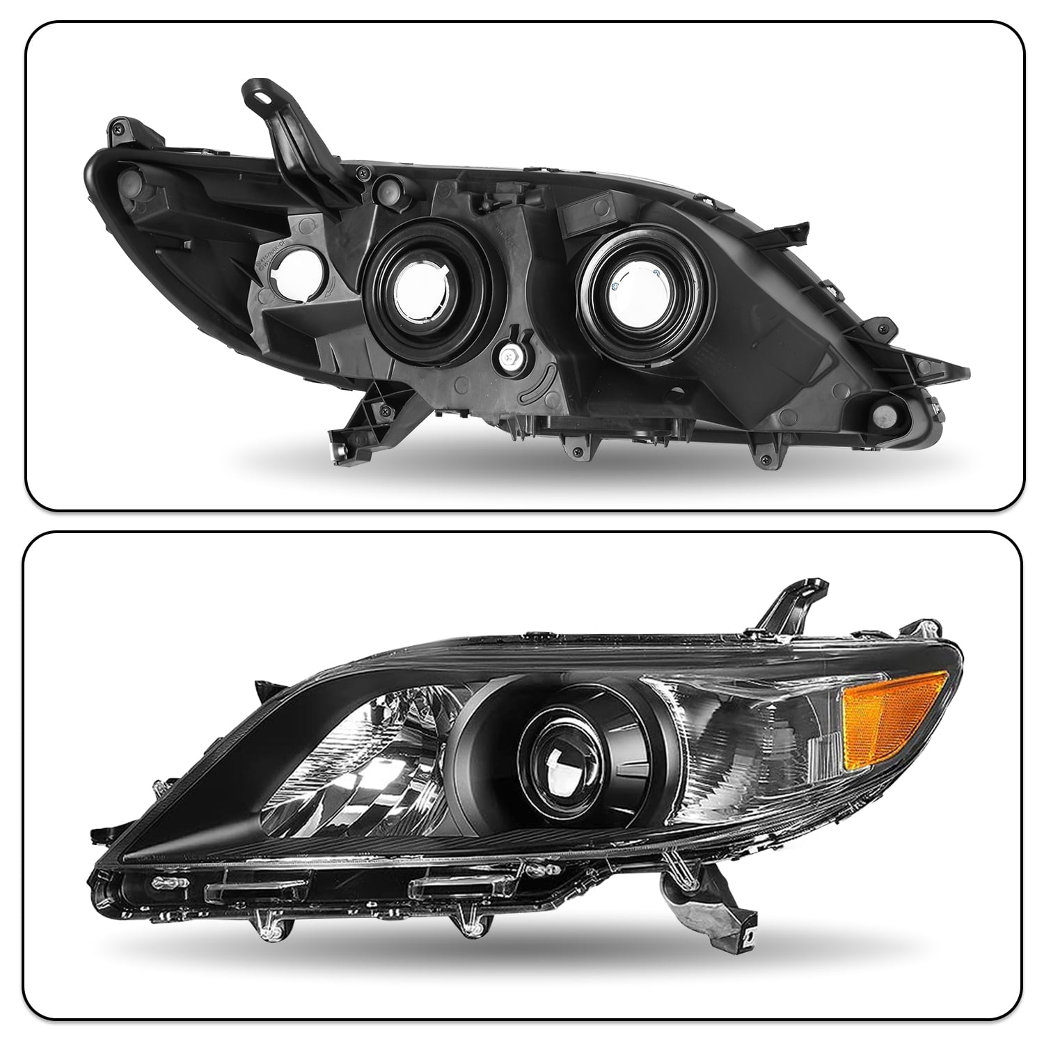 For 2011-2020 Toyota Sienna 4Dr Projector Halogen Headlights Assembly Left+Right