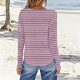 thumbnail image 4 of Kaemgyyd Casual Sweatshirts for Women Vintage Striped Long Sleeve Crewneck Base Layer Pullover Loose Fit Fall Tops Winter Clothing, 4 of 5