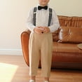 thumbnail image 3 of OGLCCG Kids Boy Clothes Suit, Long Sleeve Button Formal Dress Shirt with Bowtie+Suspender Pants Boy Gentleman Wedding Outfits 1-12 Years, 3 of 4