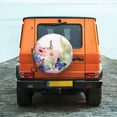 thumbnail image 6 of Pofeuu Butterfly And Flowers Print Spare Tire Wheel Cover for Car Truck SUV Camper Universal Fit Spare Tire Cover RV Spare Tire Covers-17 inch, 6 of 6