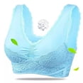 thumbnail image 1 of Sujetador deportivo sin aros con encaje y hebilla cruzada en la parte delantera, push-up, para yoga, correr, fitness, ropa interior deportiva para mujer, 1 of 6