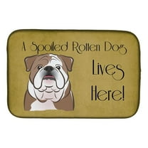 English Bulldog Spoiled Dog Lives Here Dish Drying Mat