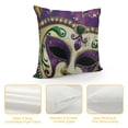 thumbnail image 4 of PHYHOO Mardi Gras Decorative Throw Pillow Covers, New Orleans Carnival Outdoor Home Decor, Purple Yellow Green Beads Holiday Couch Cushion Case White, 4 of 5