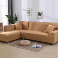 thumbnail image 1 of Elastic Solid Color Sofa Cover L Shaped Corner Couch Slipcover 1 2 3 4 Seater Chair Protector for Living Room, 1 of 7