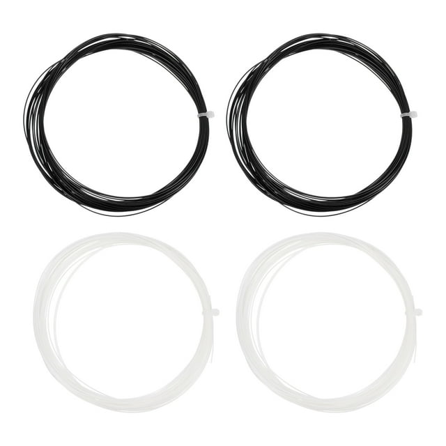 Uxcell 10M 0.75mm High Elastic Nylon Badminton Racket String Racquet Line, Black/White 4 Pack