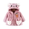 thumbnail image 2 of Spazoro Toddler Girls Jackets, Casual Fall Winter Warm Long Sleeves Cardigans for Kids Girls Pink Size 100 3 T, 2 of 9