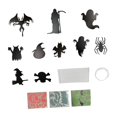 thumbnail image 3 of 12 piezas colgantes que brillan en oscuridad, decoraciones de Halloween, letreros de patio con alambre, decoración de pared para , bar, jardín Negro, 3 of 8