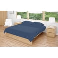 thumbnail image 2 of Royal elegance Ensemble de Draps 3 Pcs en Coton Biologique Certifié 100 % - 500 Fils - Lit Simple - Bleu Marine Véritable, 2 of 3