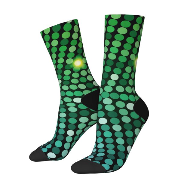 Balery Green Disco Lights Calcetas Largas con Estampado para Hombre y Mujer – Suaves y Transpirables, Talla Única (US 5-11)