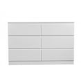 thumbnail image 6 of Homy Casa 6 Drawer Dresser Storage Cabinet, White Modern Organizer for Bedroom Living Room, 6 of 7