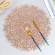 thumbnail image 4 of Juego de 6 manteles individuales para mesa de comedor, resistentes a las manchas, lavables, duraderos, de vinilo prensado metálico, elegantes tapetes de cocina, 4 of 5