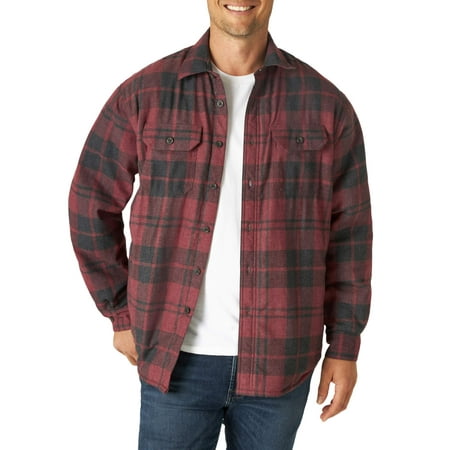 Wrangler - Wrangler Men&amp;#39;s Sherpa Lined Flannel Heavyweight Shirt Jacket