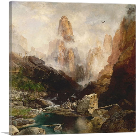 ARTCANVAS Mist In Kanab Canyon Utah 1892 Canvas Art Print by Thomas Moran - Size: 36" x 36" (1.50" Deep)