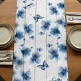 thumbnail image 5 of Table Runners 70 Inches Long Dress Scarves, Navy Blue Floral Farmhouse Coffee/Dining/Kitchen Table Decor, Holiday Table Runner, Spring Flowers Butterflies Wooden 13x70 Inch, 5 of 9