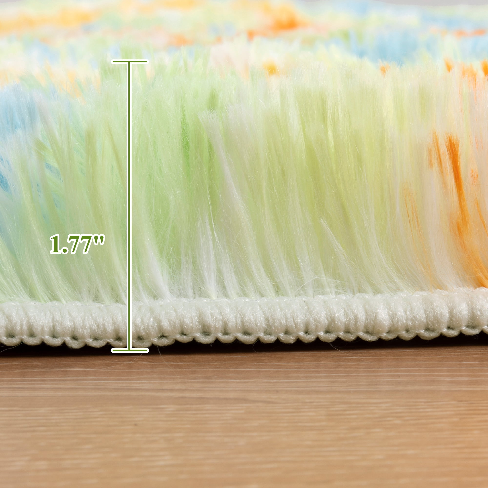 MeyJey 4'x 6' Shag Area Rug, Soft Fluffy Area Rugs for Kids Room Living Room Bedroom Decor Carpet, Green
