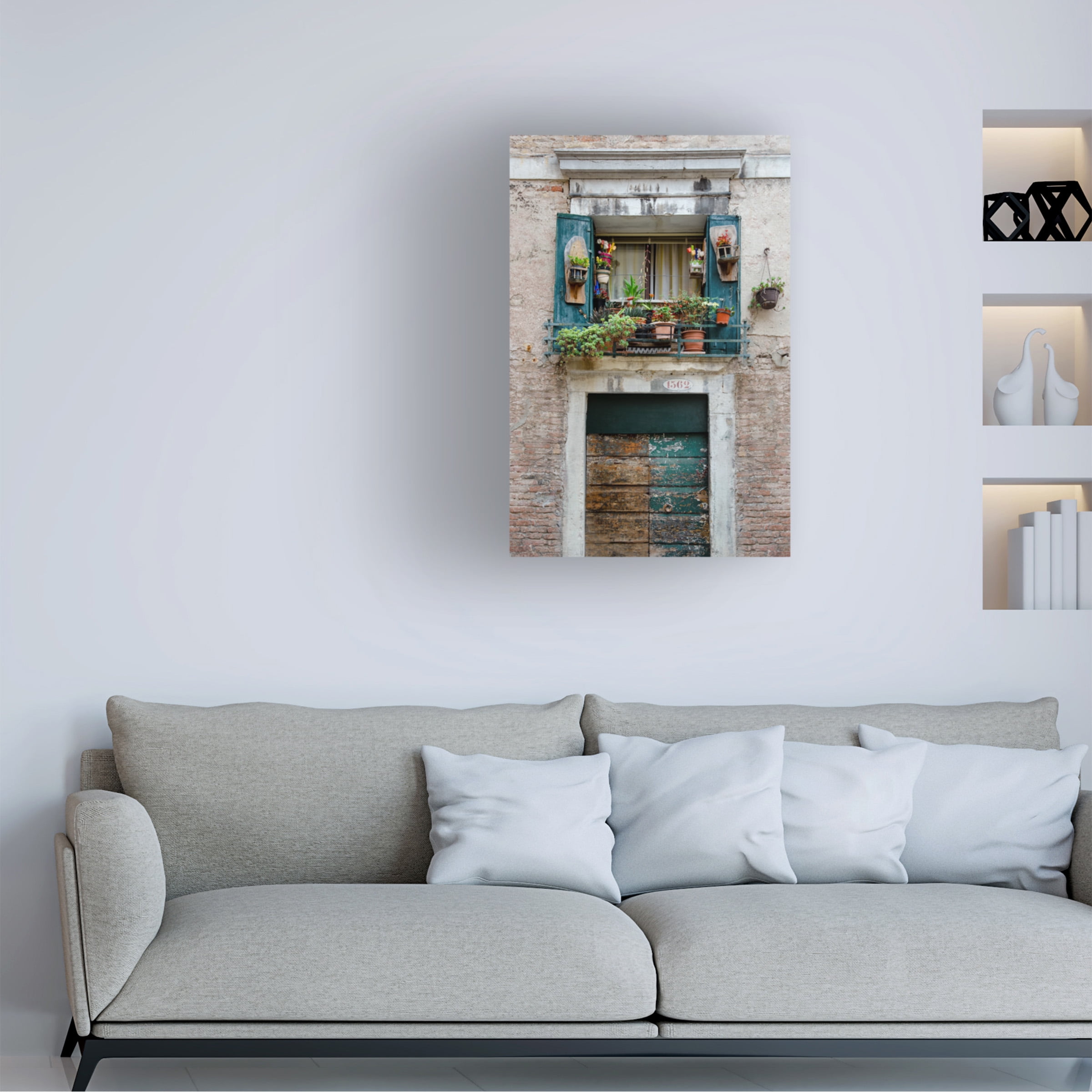 Laura DeNardo 'Italian Window Flowers I' Canvas Art