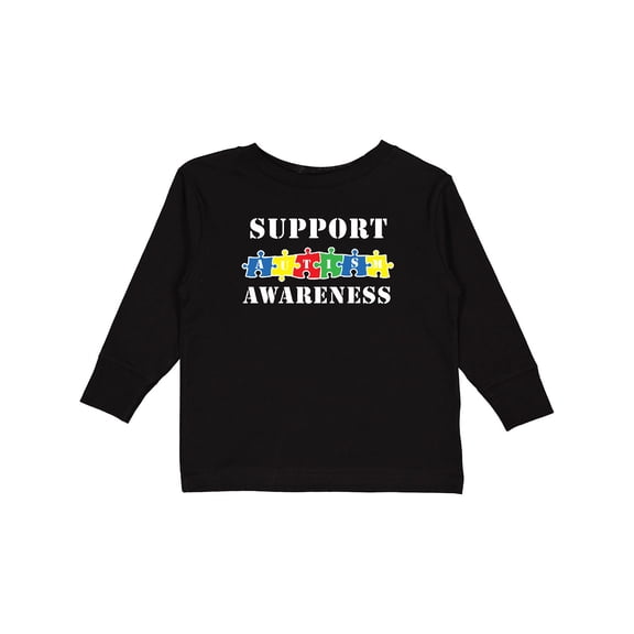 Inktastic Support Autism Awareness Boys or Girls Long Sleeve Toddler T-Shirt