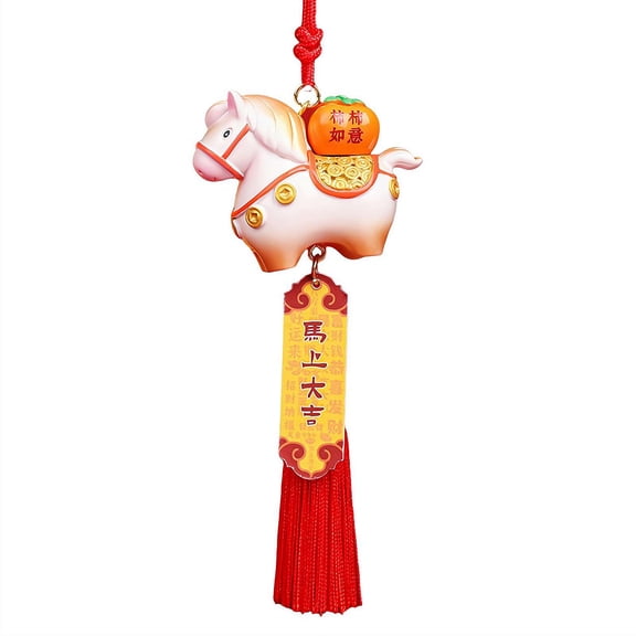 Year of The Horse 2026 Hanging Decoration Chinese Lunar New Year Horse Statue Pendant Mascot Blessing Souvenir for Home Office Door Car Hanging Decorations