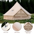 thumbnail image 3 of Bell Tent with Stove Jack, Spacious 13.1ft Family Glamping Yurt, 4-6 Person, 4 Season, Easy Setup, Waterproof, Ventilated Outdoor Shelter (13.1ft(Beige)), 3 of 10