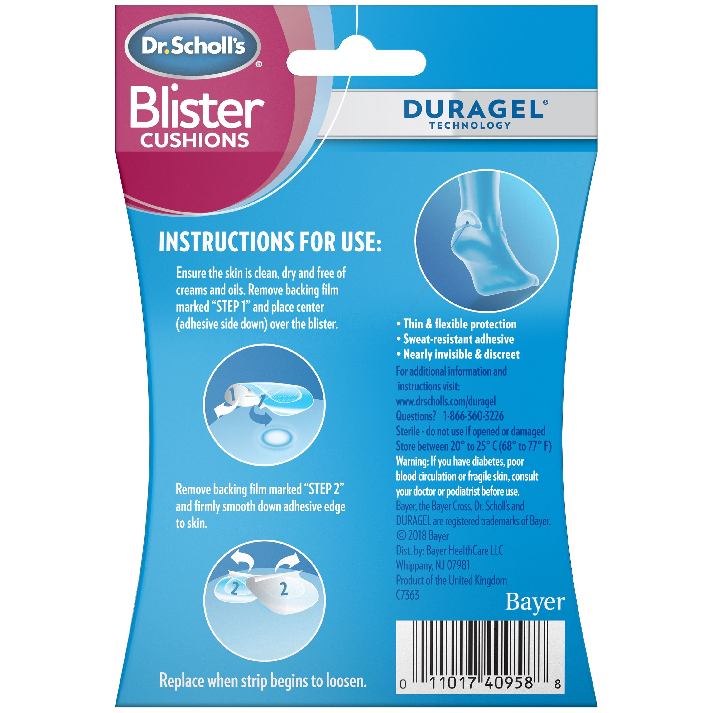 Dr. Scholl's Blister Cushions with Hydrogel Technology (6ct) to Heal and Prevent Blisters