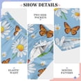 thumbnail image 4 of Butterfly and Flowers Pattern Pajama Pants Soft Lightweight Lounge Pants Bottoms Sleep Pants Warm Comfy, 4 of 9