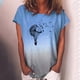 thumbnail image 1 of Fiudx Camisas de Mujer Moda Mujer Casual Cuello Redondo Impresión Blusa Manga Corta Camiseta Verano Tops, 1 of 4