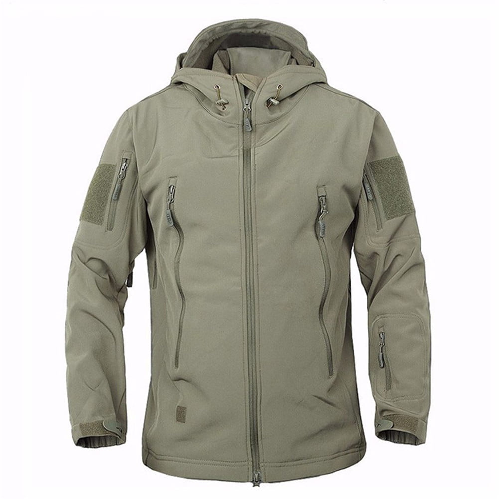 Men Soft Shell SharkSkin Waterproof Tactical Jacket Hoodie Outdoor Coat UK STOCK 