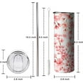 thumbnail image 6 of Cherry Blossom Tumbler 20 oz Travel Coffee Mug Cherry Skinny Tumblers with Lid and Straw Stainless Steel Insulated Coffee Cups Cherry Lovers Gifts for Women Girls, 6 of 6