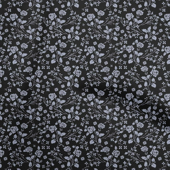 oneOone Rayon Black Fabric Floral Fabric For Sewing Printed Craft Fabric By The Yard 56 Inch Wide