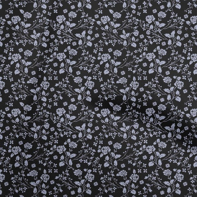 oneOone Polyester Spandex Black Fabric Floral Sewing Craft Projects Fabric Prints By Yard 56 Inch Wide
