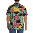 thumbnail image 5 of Haiem Angry Shark Pattern Men's Casual Shirts Short Sleeve Button Down Shirts Fashion Textured Summer Beach Shirt-Medium, 5 of 7