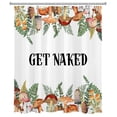 thumbnail image 2 of HVEST Get Naked Mushroom Shower Curtain, Colorful Plant Watercolor Mushroom Green Leaves and Funny Words Shower Curtain Bathroom Polyester Fabric Decor Curtain with Hooks,60X72 inch, 2 of 5