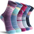 thumbnail image 1 of Calcetines de senderismo de lana merino Sandsuced para mujer, 5 pares, 1 of 6