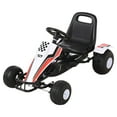 thumbnail image 1 of Aosom Pedal Go Kart Children Ride on Car Racing Style with Adjustable Seat, Plastic Wheels, Handbrake and Shift Lever, Black, 1 of 9