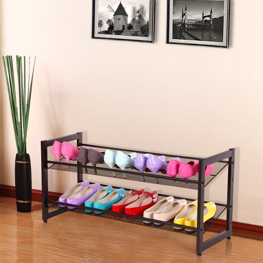 Lowestbest 2-layer Iron Oblique Plane Shoe Rack, Chromeplate Lowestbest 2-layer Iron Oblique Plane Shoe Rack, Chromeplate