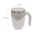 thumbnail image 3 of Latrodar Automatic Magnetic Stirring Coffee Mug, Rotating Home Office Travel Mixing Cup Funny Stainless Steel Self Mixing Coffee Tumbler White Novelty, 3 of 5