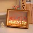 thumbnail image 4 of Marco de fotos de tulipán, luz de noche para el hogar, dormitorio, mesita de noche, decoración luminosa, regalo creativo del Festival Qixi, 4 of 5