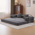 thumbnail image 3 of Living Room Sofas Floor Couch,Compression Sofa,Convertible Floor Sofa Bed-with Pillow Back Support Armrest,Comfy Futon Couch Lounge Sleeper Bed,Corduroy Fabric,for Living Room Bedroom (dark grey),Com, 3 of 12