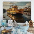 thumbnail image 2 of Designart "Contrasts Along the Port Quayside III" Nautical & Beach Print on Natural Pine Wood, 2 of 5