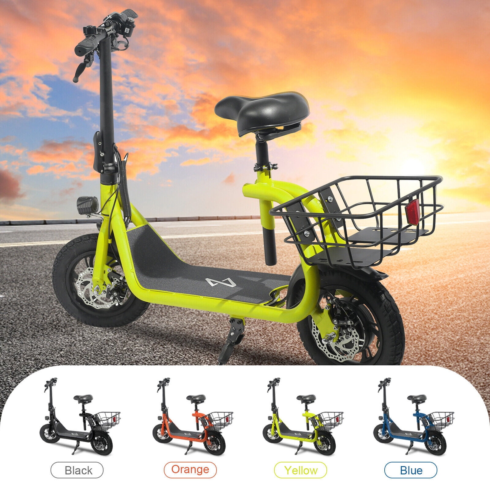 Forord Forespørgsel titel Dazone Electric Scooter Ebike, 450W 36V 12.5 Miles Long-range Battery  Foldable Easy Carry Portable Design, Adult Electric Bicycle Scooter Up to  15.5 mph Commuter Scooter, 12 in Tires Off-Road, Yellow - Walmart.com