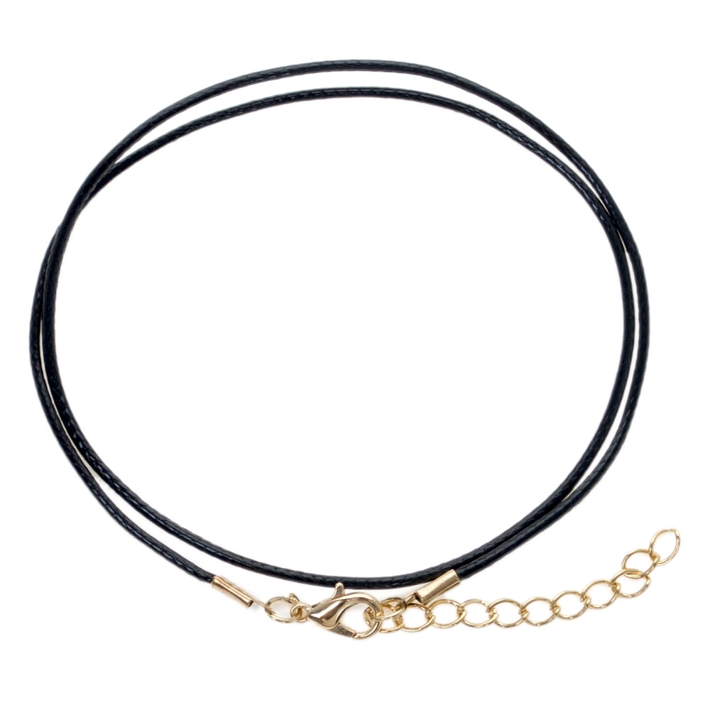  ALL in ONE 10pcs Faux Leather Suede Cord Necklace with Lobster  Clasp Extended Chain (25, Black) : Clothing, Shoes & Jewelry