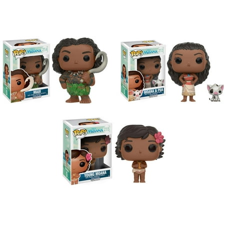 Funko POP! Disney - Moana Vinyl Figures - SET OF 3 (Moana, Maui, Moana & Pua)