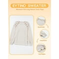 thumbnail image 3 of Eytino Womens Pullover Sweaters Fall Sweaters for Women 2025 Lace Raglan Sleeve Button Blouses Casual Crew Neck Long Sleeve Shirt Lightweight Knit Tops Apricot M, 3 of 9